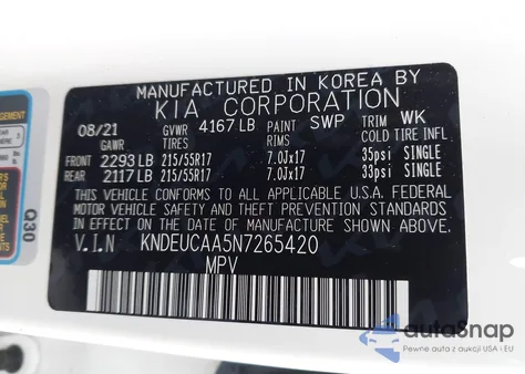 2022 Kia Seltos S from USA, damaged, VIN KNDEUCAA5N7265420